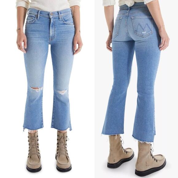 Mother Insider Crop Step Fray Jeans In Thrilling Shots 25 - Picture 1 of 10